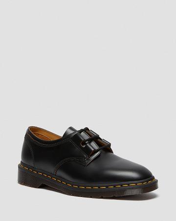 Black Women's Dr Martens 1461 Ghillie Leather Oxfords Shoes | CA 347RVD